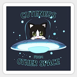 Tuxedo cat cuteness from other space Sticker